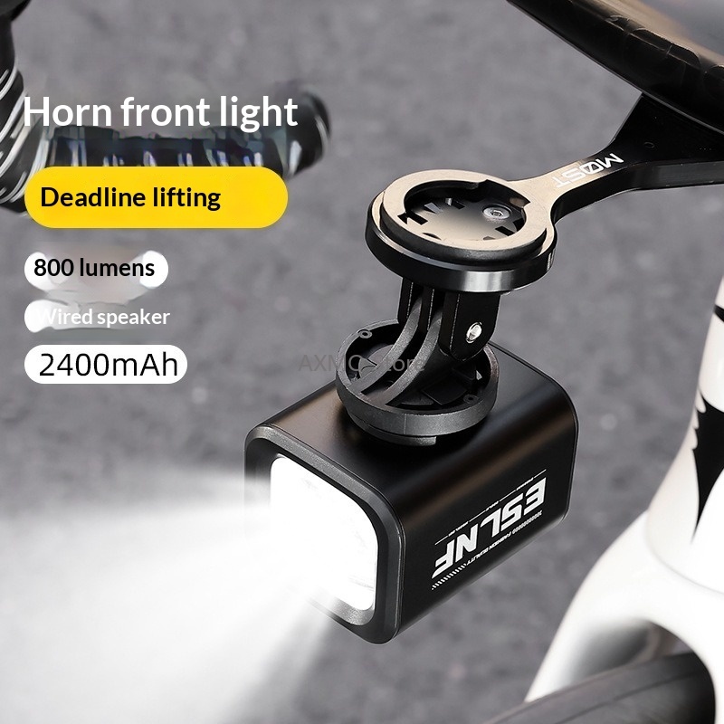 Road Cycling Essential Gear - Rechargeable Horn Bike Headlight Aluminum Alloy