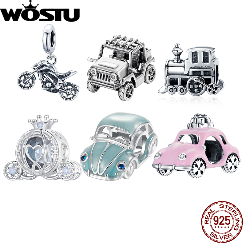 Vintage Cycling Gear - WOSTU 925 Sterling Silver Car Charm