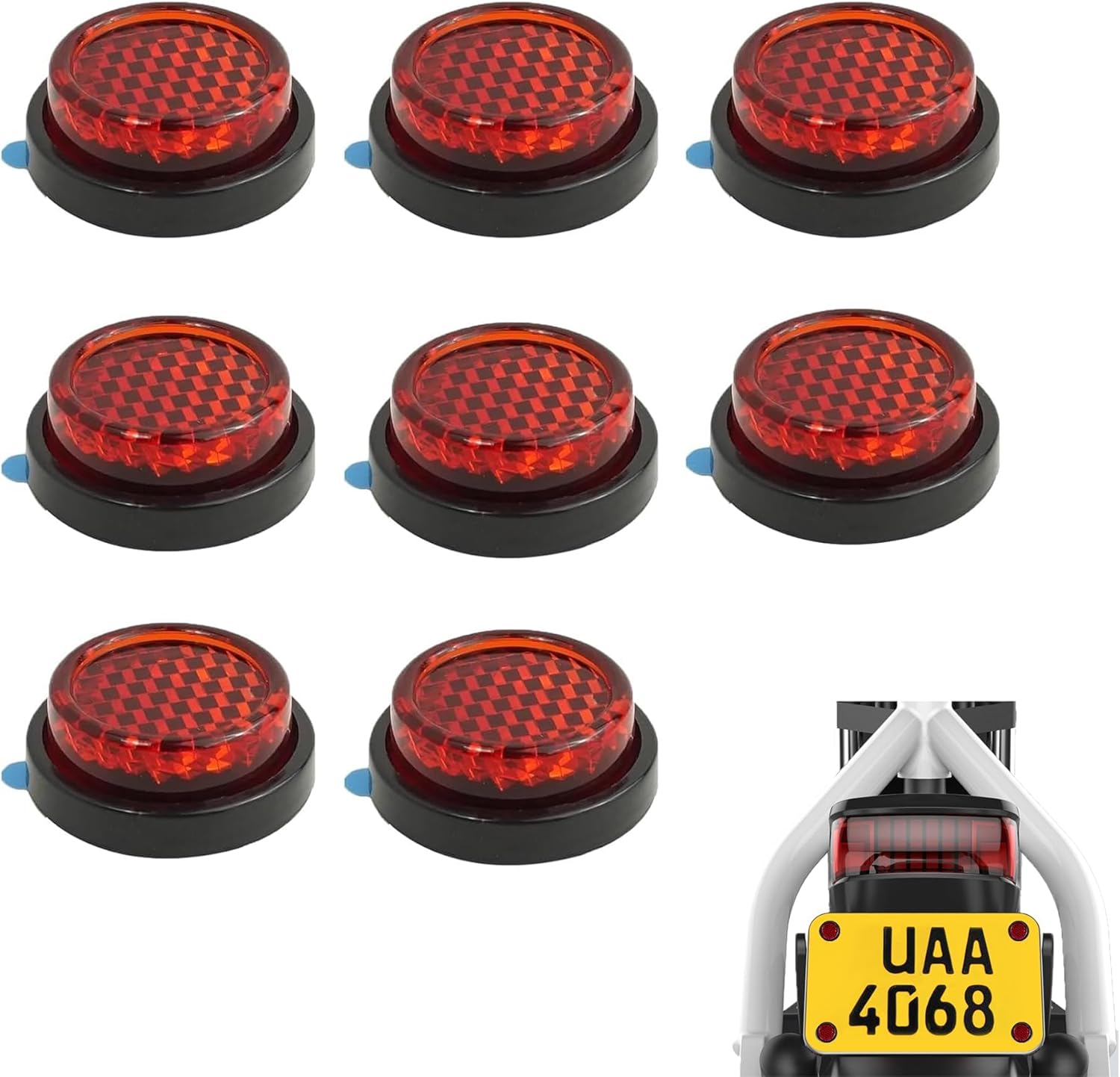 Vintage Cycling Gear - 6PCS Motorcycle Reflector Self-Adhesive Red Vintage