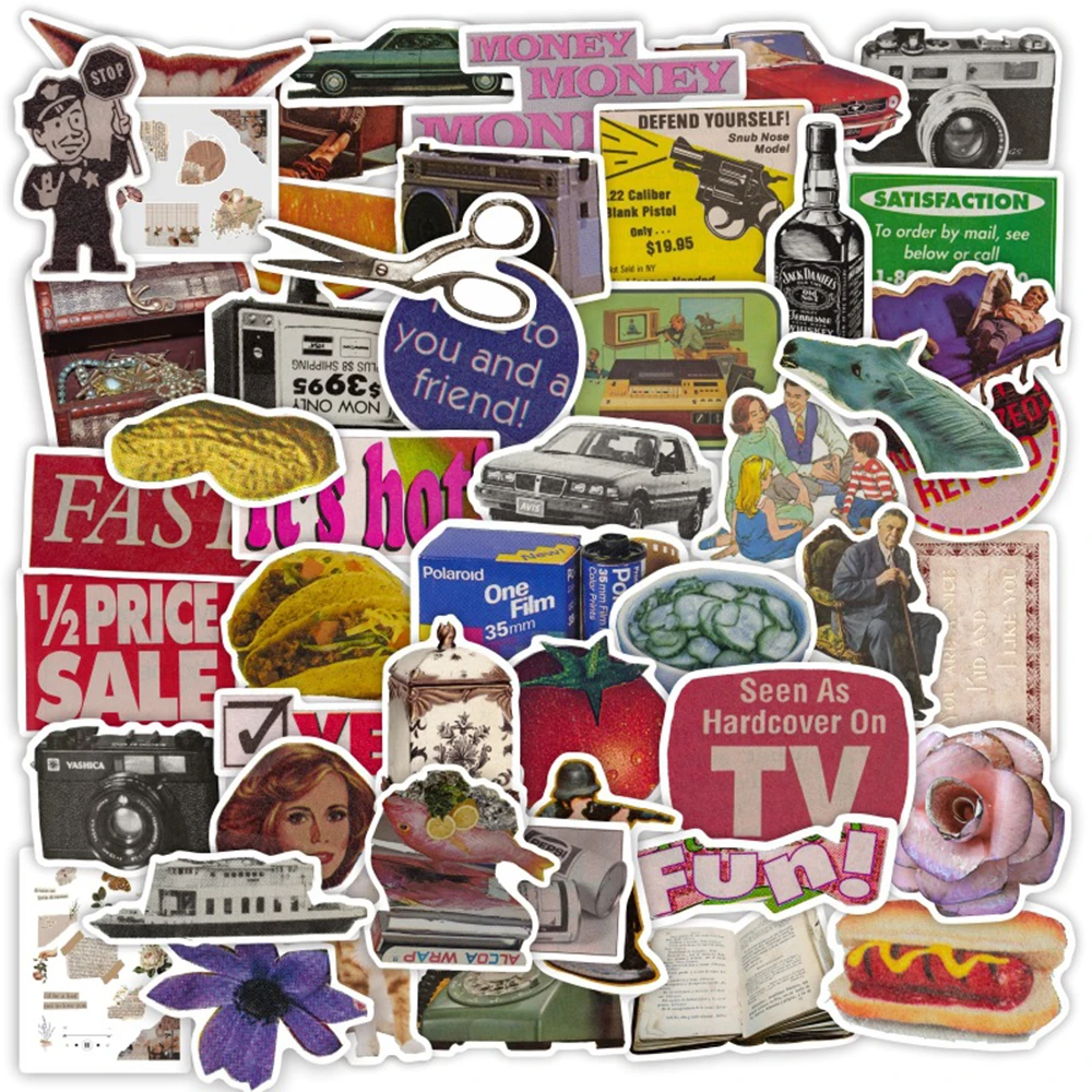 50pcs Vintage Graffiti Sticker - Vintage Cycling Gear review and price