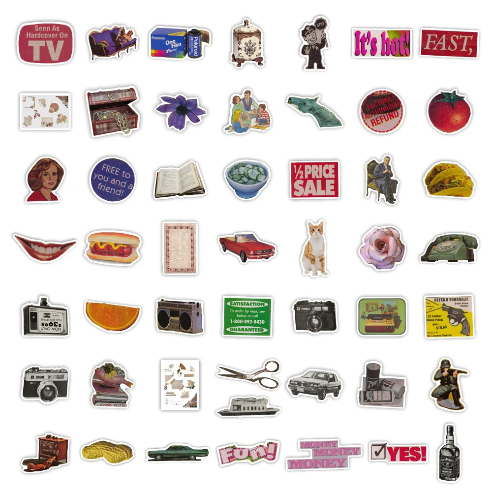 50pcs Vintage Graffiti Sticker - Vintage Cycling Gear review and price