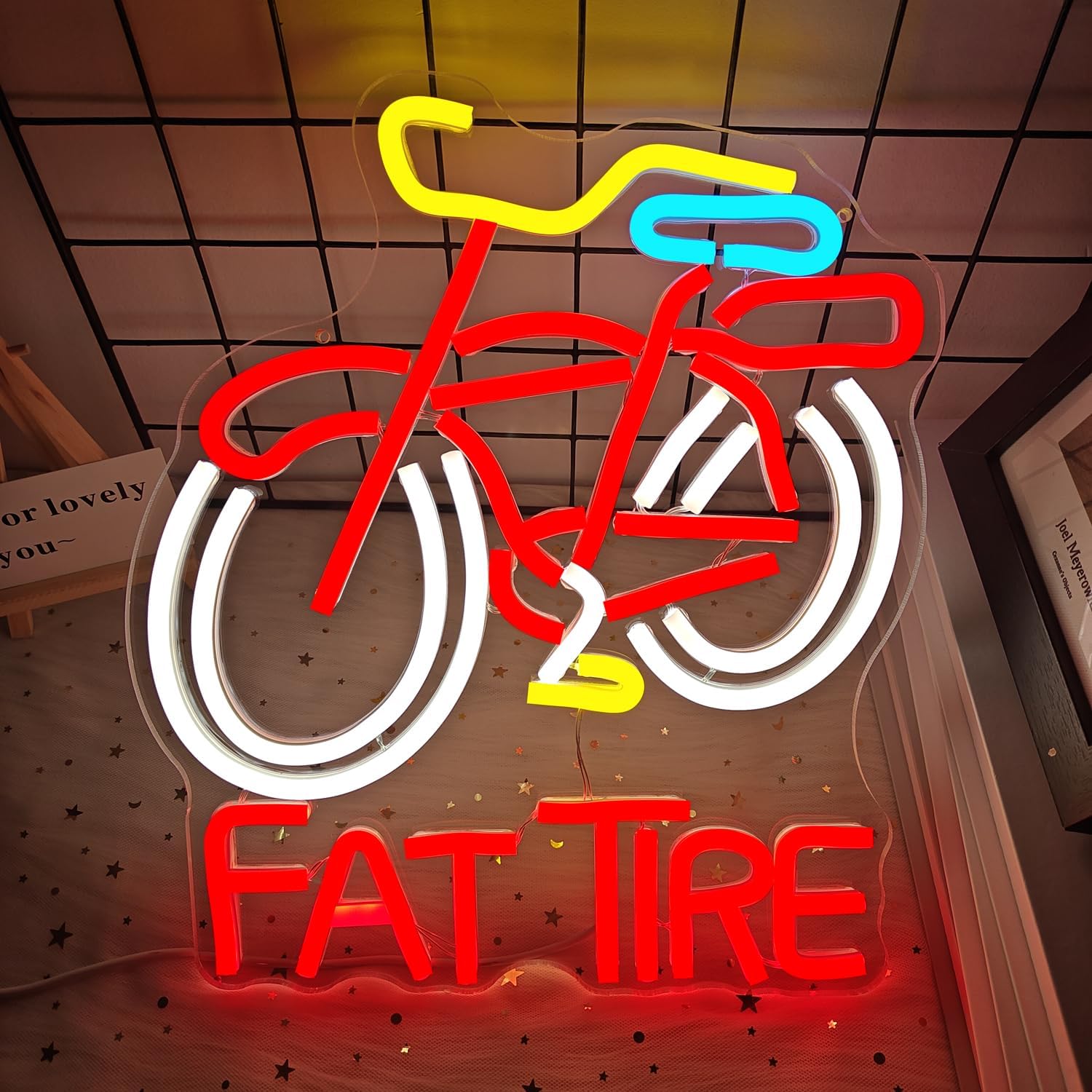 Fat Tire Bike LED Neon Sign US - Cycling Gear Indoor review and price