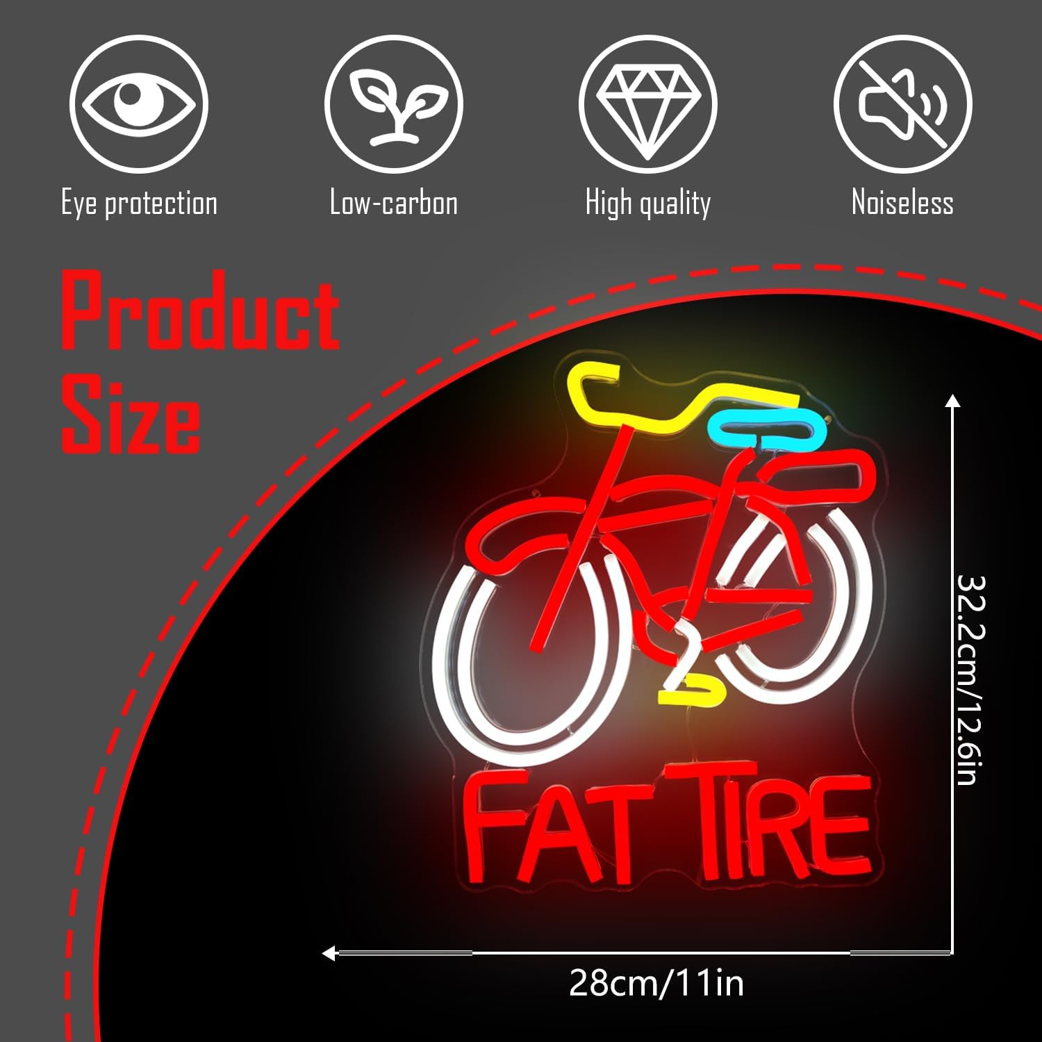 Fat Tire Bike LED Neon Sign US - Cycling Gear Indoor review and price