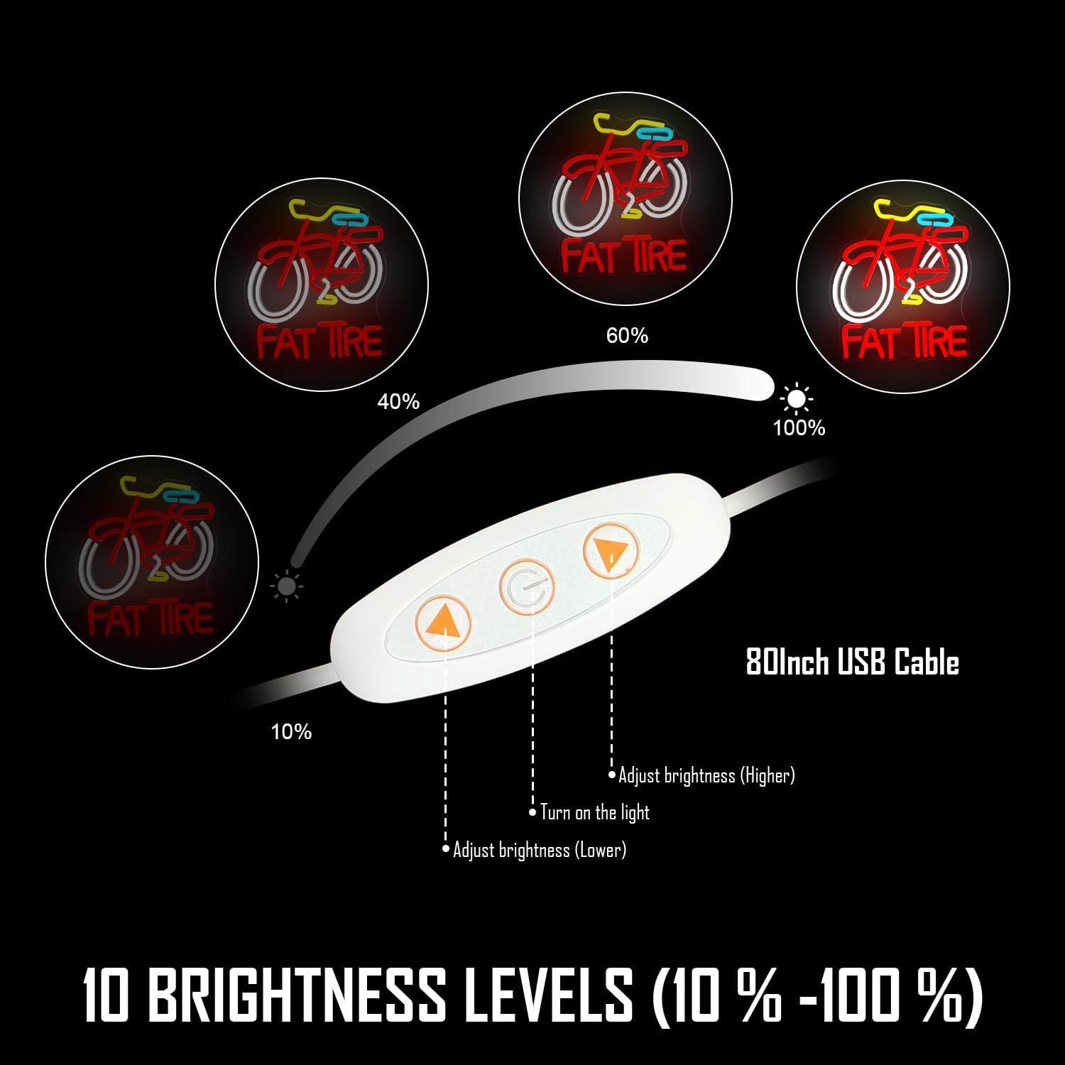 Fat Tire Bike LED Neon Sign US - Cycling Gear Indoor review and price